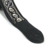 Guitar Strap - Vegan Padded Black Metal Skull by Vtar