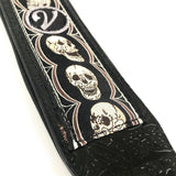 Guitar Strap - Vegan Padded Black Metal Skull by Vtar