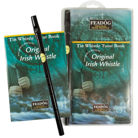Feadóg Black D Irish Whistle with Easy to Follow Tutor Book containing Fun and Easy Songs to Learn for All Ages