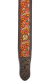 Handmade Padded Flower Power Vegan Vtar Psychedelic Guitar Bass Strap - Flower Child