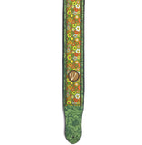 Handmade Padded Flower Power Vegan Vtar Psychedelic Guitar Acoustic Strap Green Floral