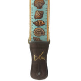 Guitar Strap - Vegan Turquoise Sea Shell by Vtar