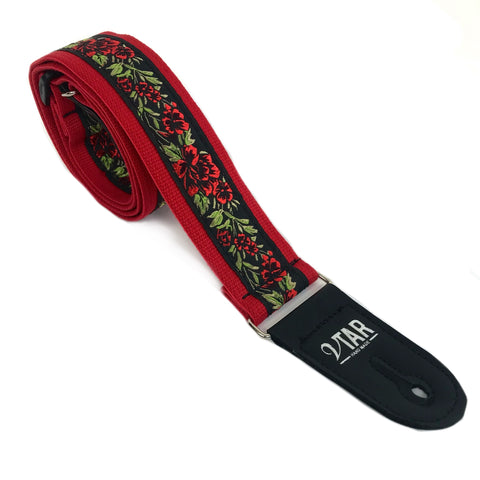 The Red, Red Rose Guitar Strap