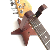 Brown Wooden Guitar Wall Hanger - Unique Star Design