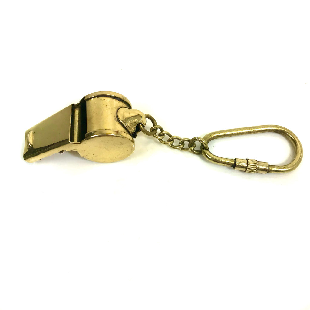 The Ventiano Brass Keychain Referee Whistle with Brass Carabiner Clip ...