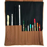 Dannan Brown Vegan Flute / Tin Whistle  / Recorder Roll Bag / Case Pouch for the 12 Whistles