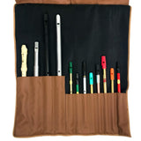 Dannan Brown Vegan Flute / Tin Whistle  / Recorder Roll Bag / Case Pouch for the 12 Whistles
