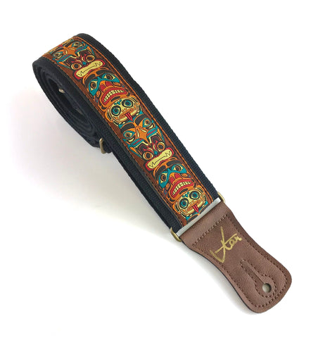 The Brown Totem Pole Guitar Strap