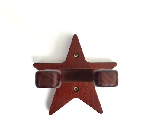 Brown Wooden Guitar Wall Hanger - Unique Star Design