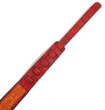 Retro Luxury Vegan Vtar Jacquard Guitar Bass Strap - Orange Red House