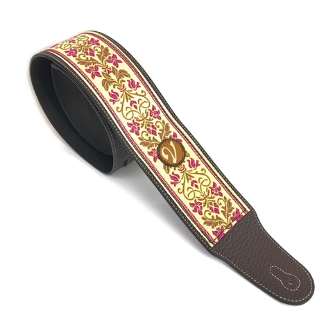 Classic Collection Sultans Guitar Strap by Vtar, Made with Vegan Leather For Acoustic, Bass and Electric
