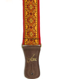 Handmade 60s 70s Magic Carpet Van Halen Guitar Strap by VTAR, Made with Vegan Leather. For Acoustic, Bass and Electric