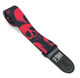 Vtar Vegan Guitar Strap, Electric Acoustic Bass (Red Skull)