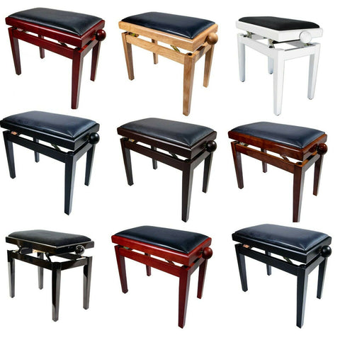 (8 Types) Legato Adjustable Height Cushioned Seat Piano Bench