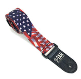 Vtar USA American Stars and Stripes Flag Style Blue and White Vegan Guitar Strap