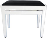 Legato Adjustable Wooden Piano Stool - Comfortable Padded Seat - White