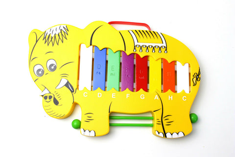 Yellow Elephant Design Toy Musical Instrument Xylophone Glockenspiel + Beaters